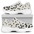 Black And White Geometric Pattern Print White Chunky Shoes
