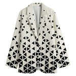 Black And White Geometric Pattern Print Women's Blazer
