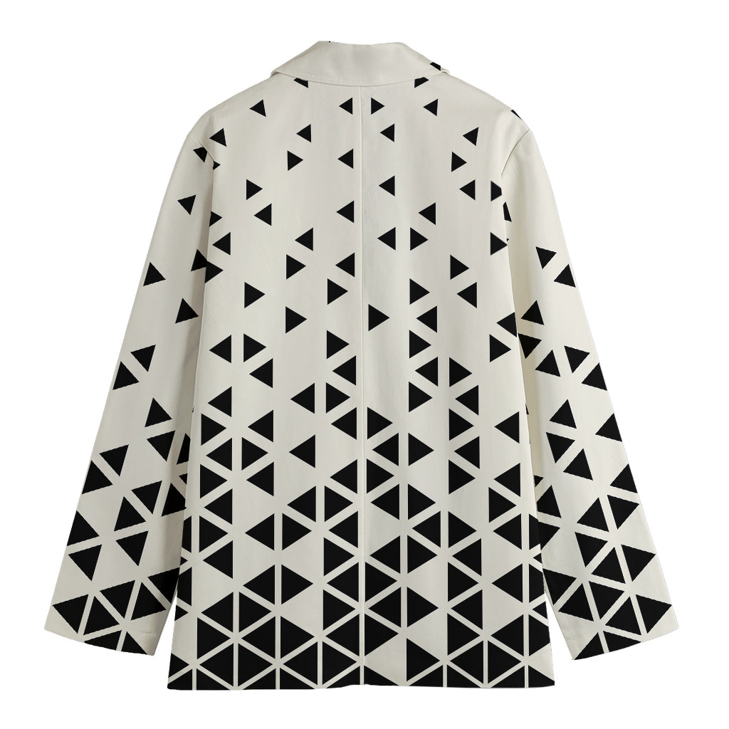 Black And White Geometric Pattern Print Women's Blazer