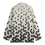 Black And White Geometric Pattern Print Women's Blazer