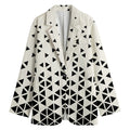 Black And White Geometric Pattern Print Women's Cotton Blazer