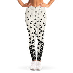 Black And White Geometric Pattern Print Women's Leggings