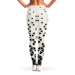 Black And White Geometric Pattern Print Women's Leggings