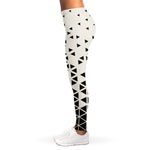 Black And White Geometric Pattern Print Women's Leggings