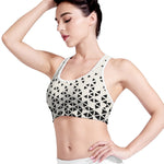 Black And White Geometric Pattern Print Women's Sports Bra