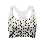 Black And White Geometric Pattern Print Women's Sports Bra