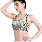 Black And White Geometric Pattern Print Women's Sports Bra