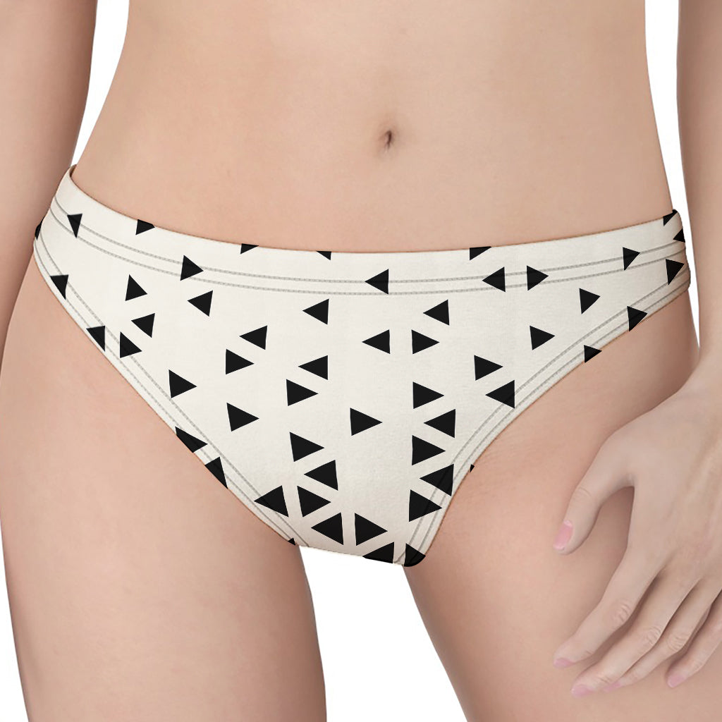 Black And White Geometric Pattern Print Women's Thong