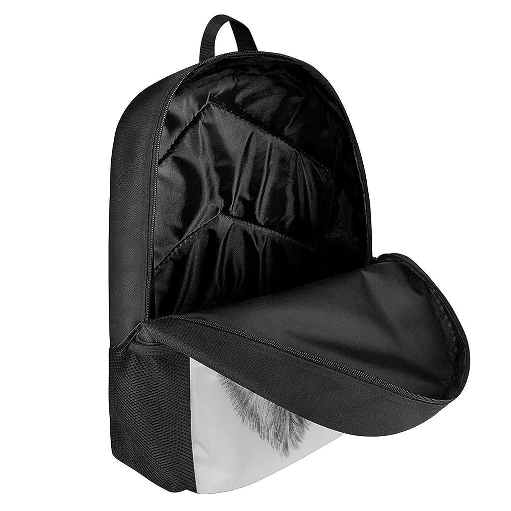 Black And White German Shepherd Print 17 Inch Backpack