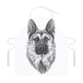 Black And White German Shepherd Print Adjustable Apron