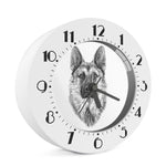 Black And White German Shepherd Print Alarm Clock
