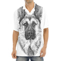 Black And White German Shepherd Print Aloha Shirt