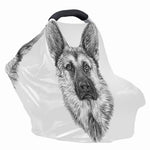 Black And White German Shepherd Print Baby Seat Cover