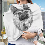 Black And White German Shepherd Print Baby Seat Cover