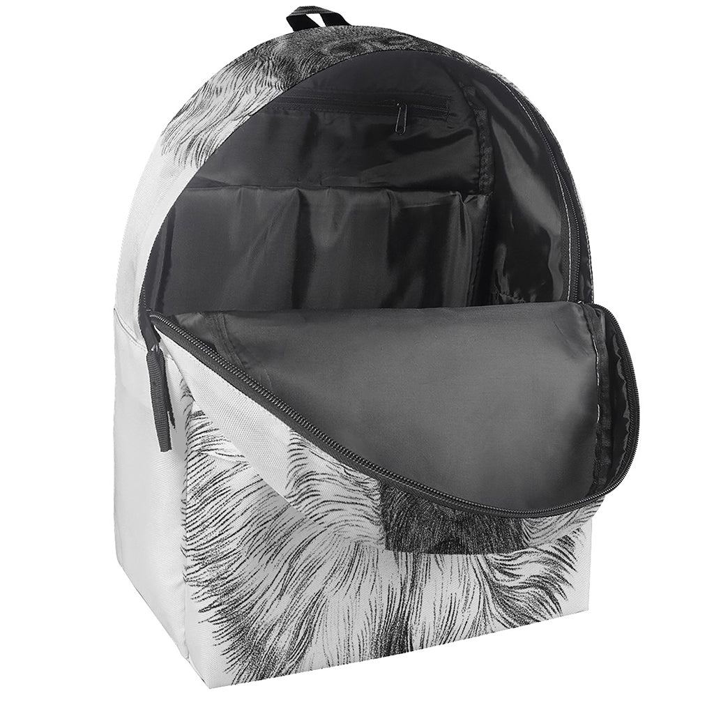Black And White German Shepherd Print Backpack
