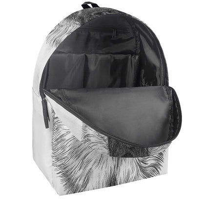 Black And White German Shepherd Print Backpack