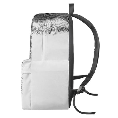 Black And White German Shepherd Print Backpack