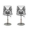 Black And White German Shepherd Print Bar Stool Covers