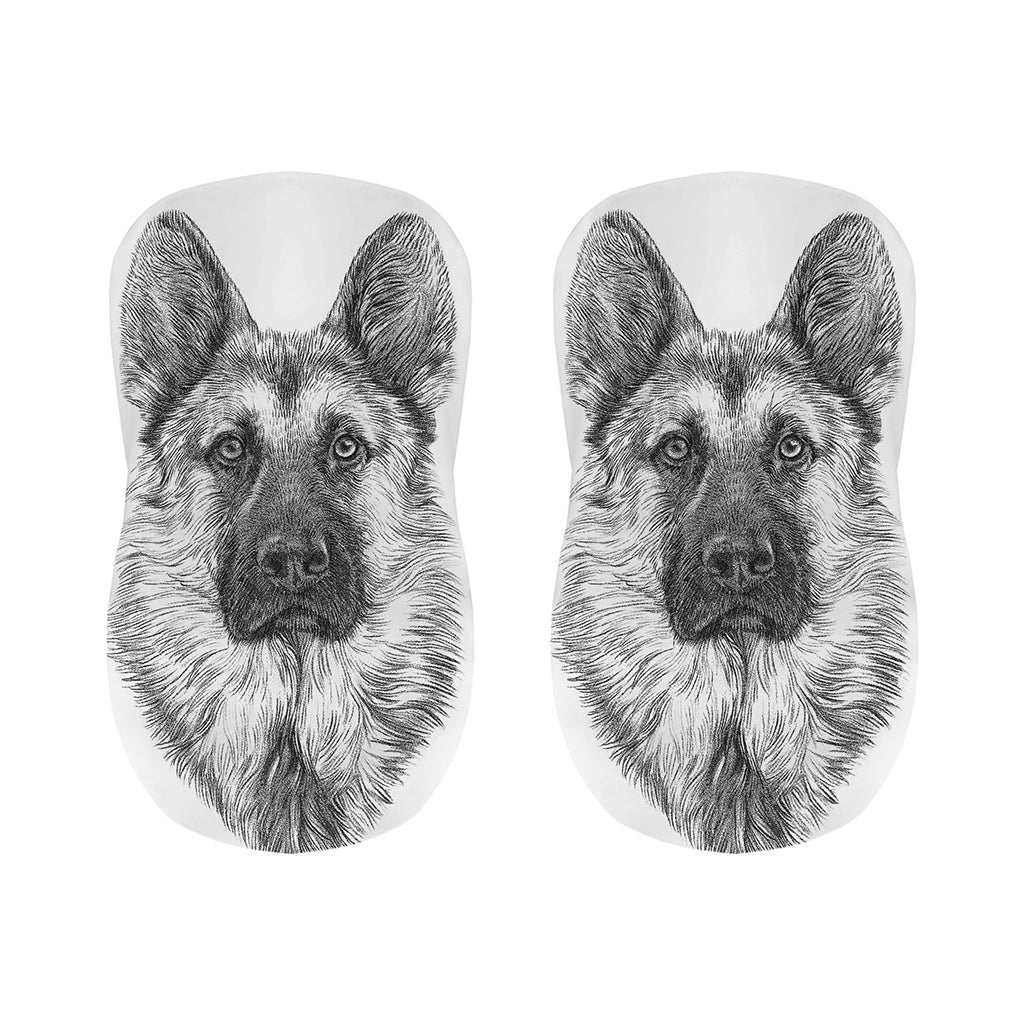 Black And White German Shepherd Print Bar Stool Covers