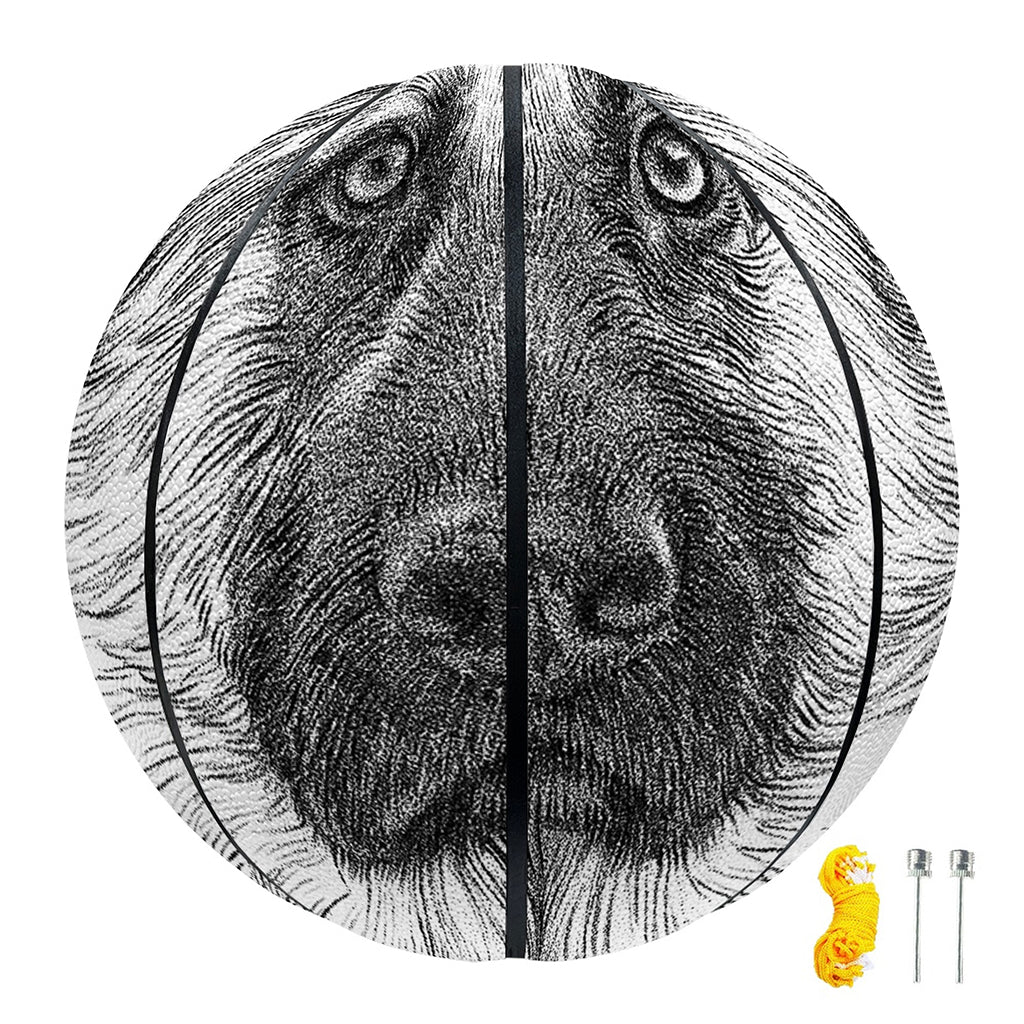Black And White German Shepherd Print Basketball