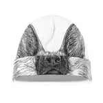 Black And White German Shepherd Print Beanie