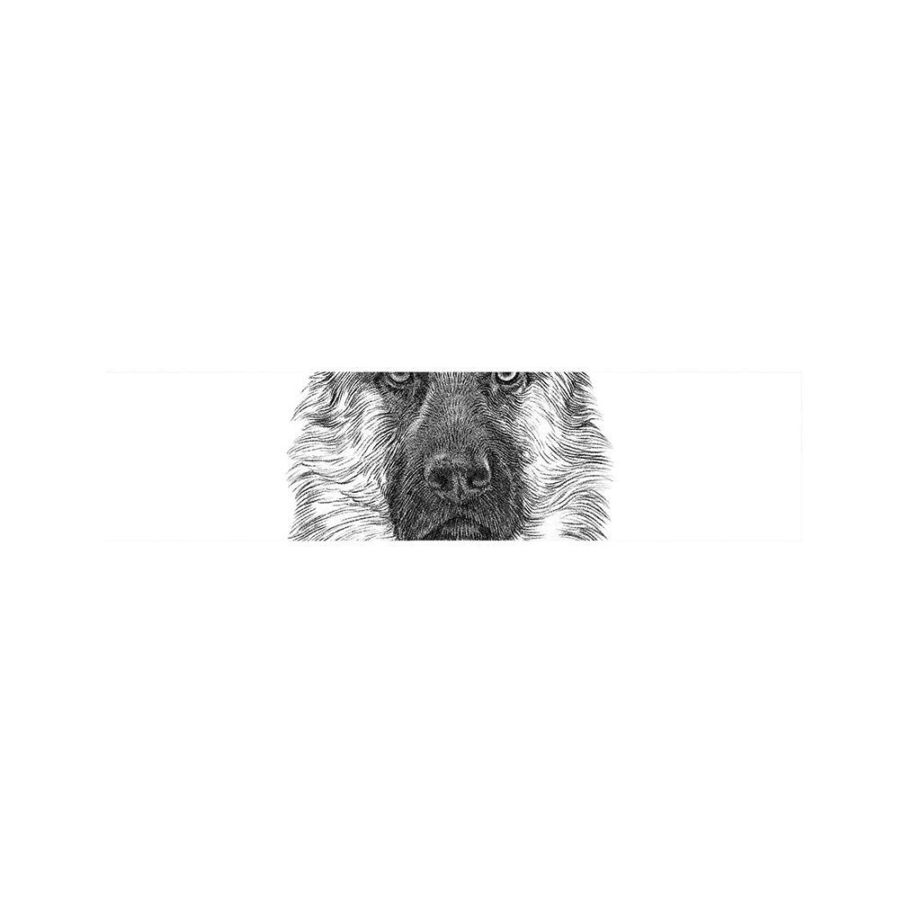 Black And White German Shepherd Print Bed Runner