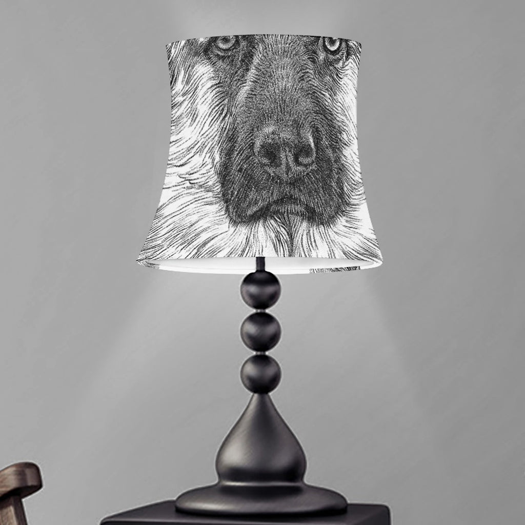 Black And White German Shepherd Print Bell Lamp Shade