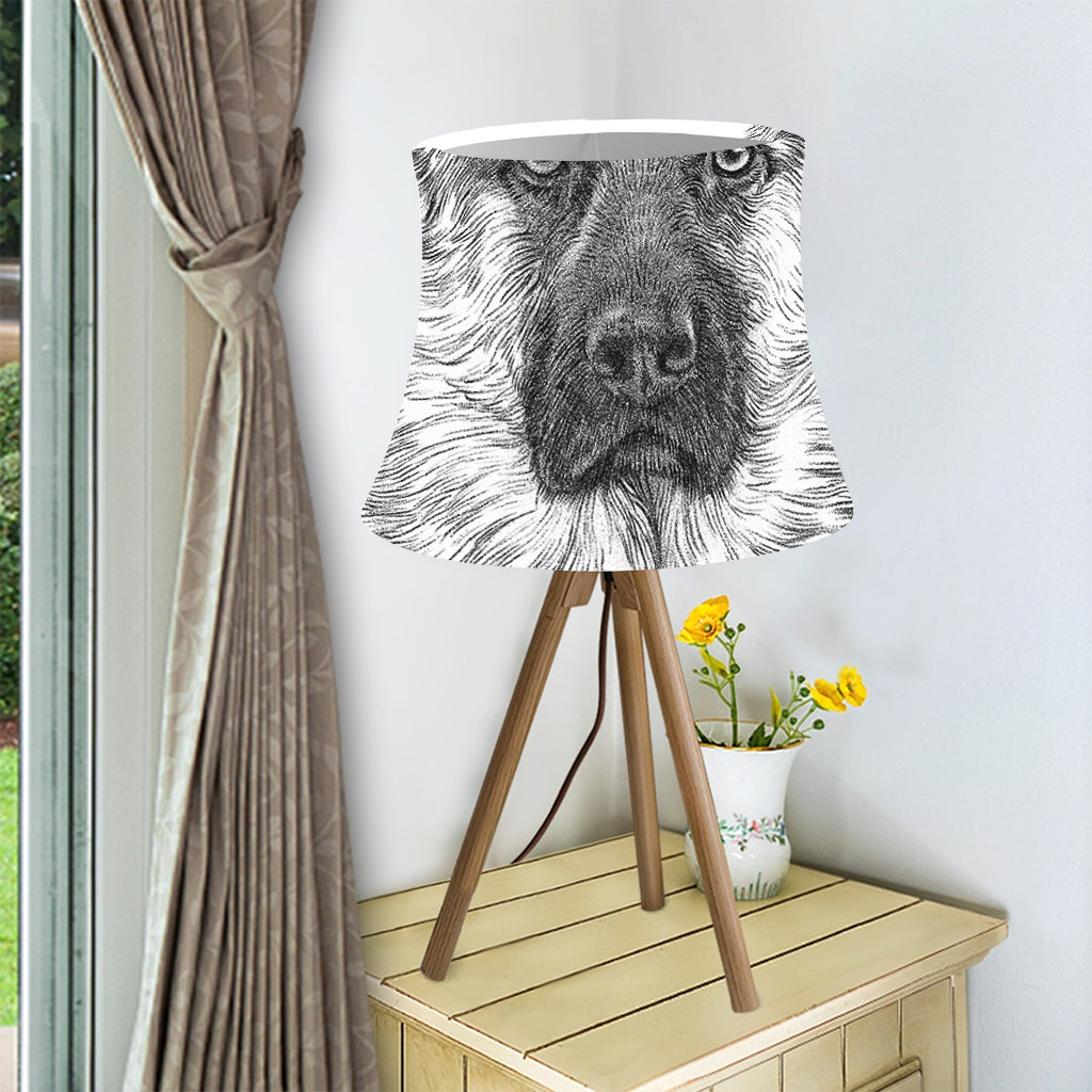 Black And White German Shepherd Print Bell Lamp Shade