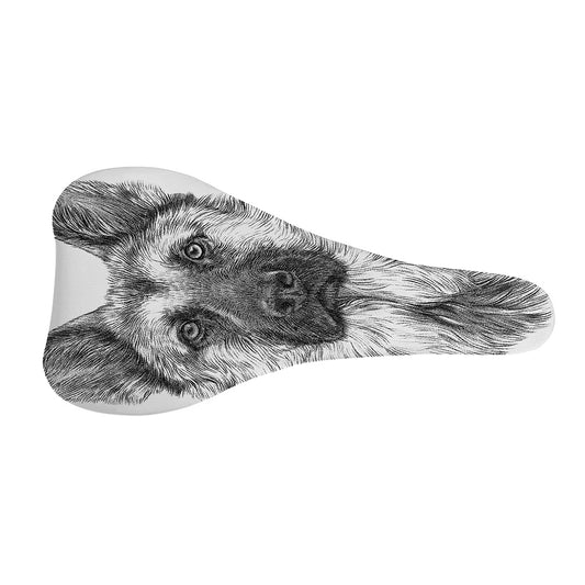 Black And White German Shepherd Print Bicycle Seat Cover