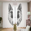 Black And White German Shepherd Print Blackout Pencil Pleat Curtains