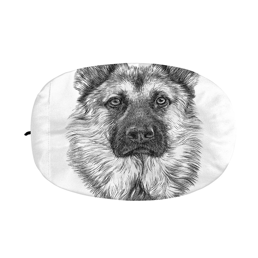 Black And White German Shepherd Print Car Side Mirror Covers