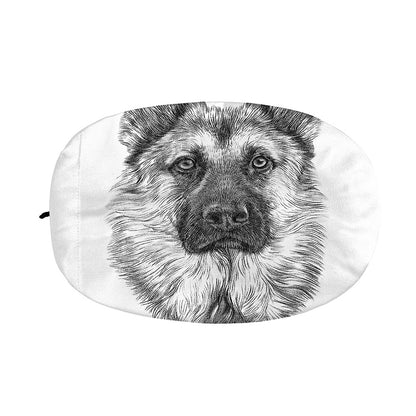Black And White German Shepherd Print Car Side Mirror Covers