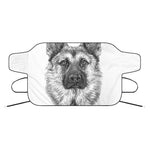 Black And White German Shepherd Print Car Windshield Snow Cover