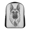 Black And White German Shepherd Print Casual Backpack