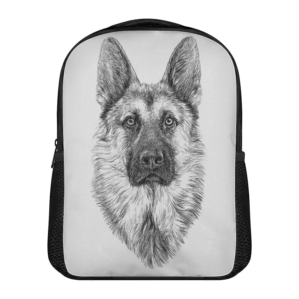 Black And White German Shepherd Print Casual Backpack