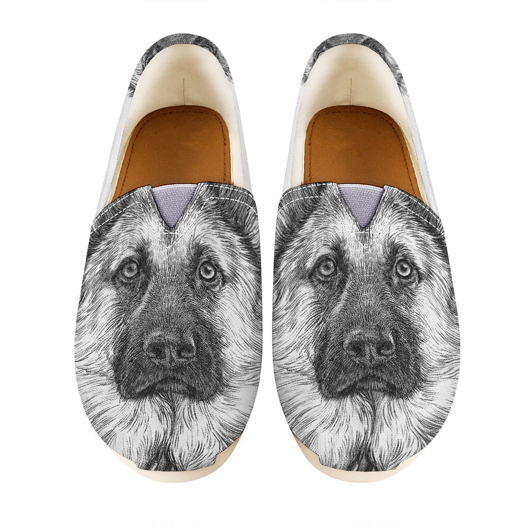 Black And White German Shepherd Print Casual Shoes