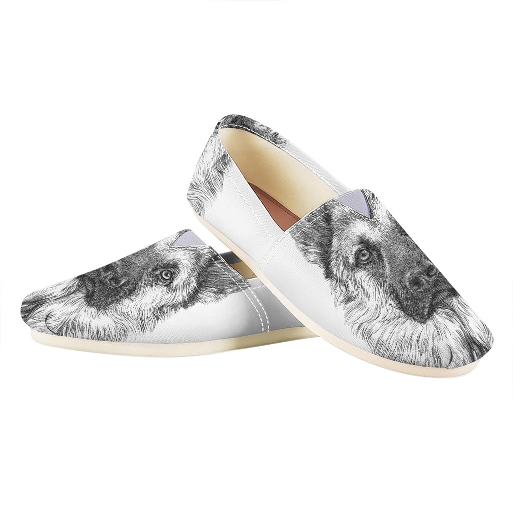 Black And White German Shepherd Print Casual Shoes