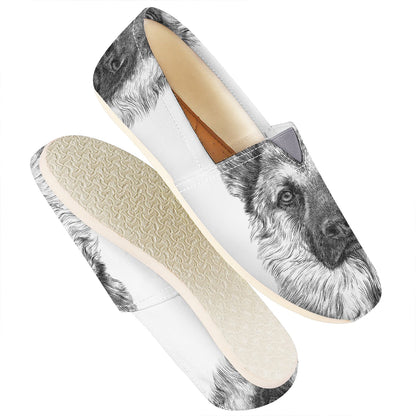 Black And White German Shepherd Print Casual Shoes