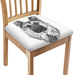 Black And White German Shepherd Print Chair Cushion Cover