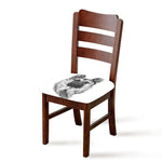 Black And White German Shepherd Print Chair Cushion Cover