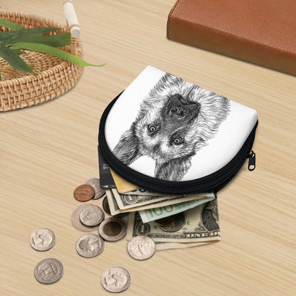 Black And White German Shepherd Print Coin Purse