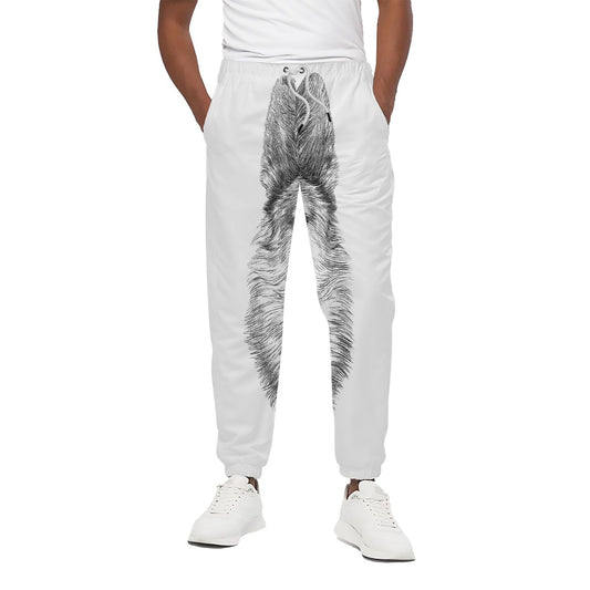 Black And White German Shepherd Print Cotton Pants