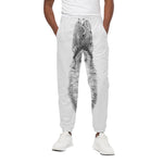 Black And White German Shepherd Print Cotton Pants