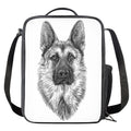 Black And White German Shepherd Print Crossbody Lunch Bag