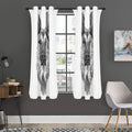 Black And White German Shepherd Print Grommet Curtain Panels