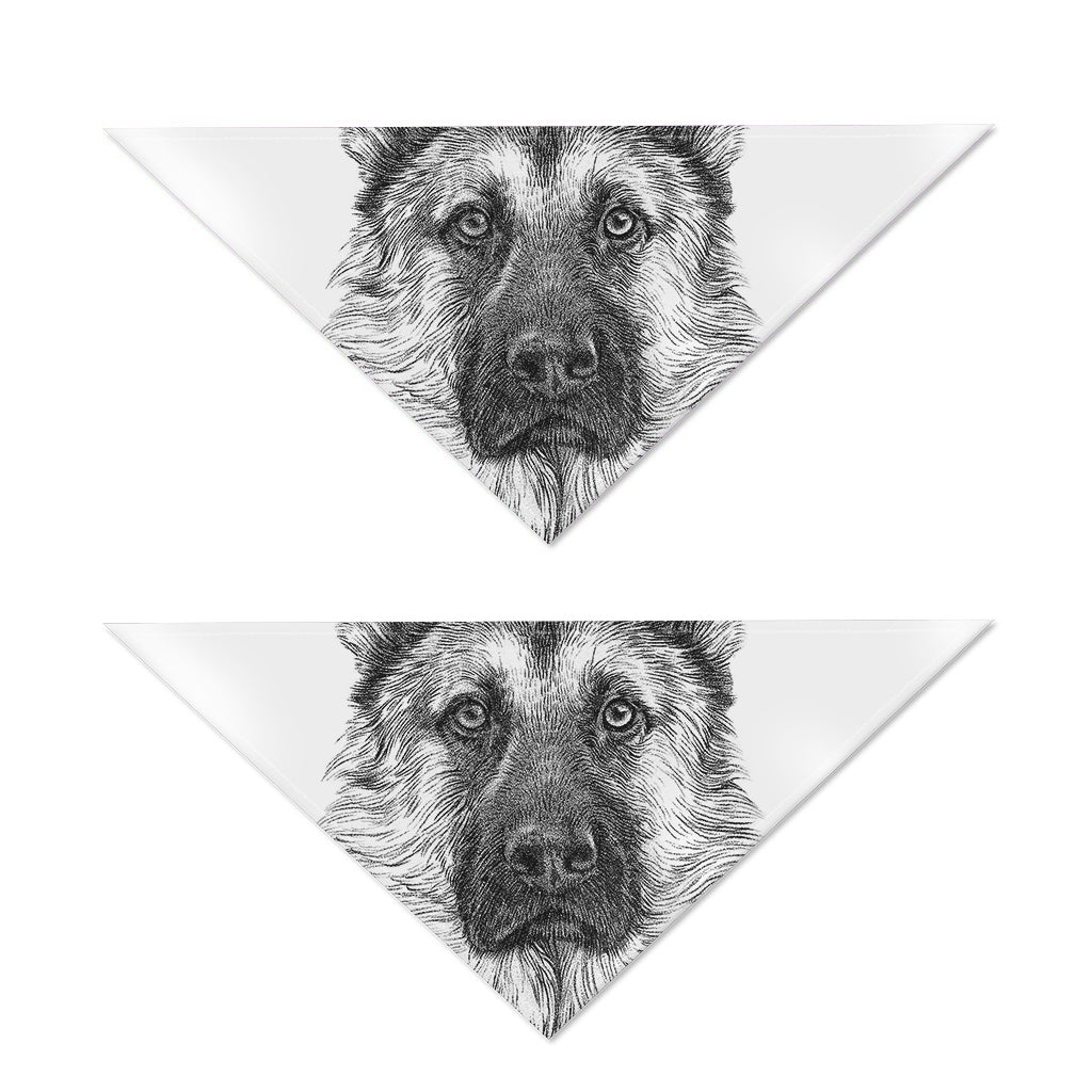 Black And White German Shepherd Print Dog Bandana