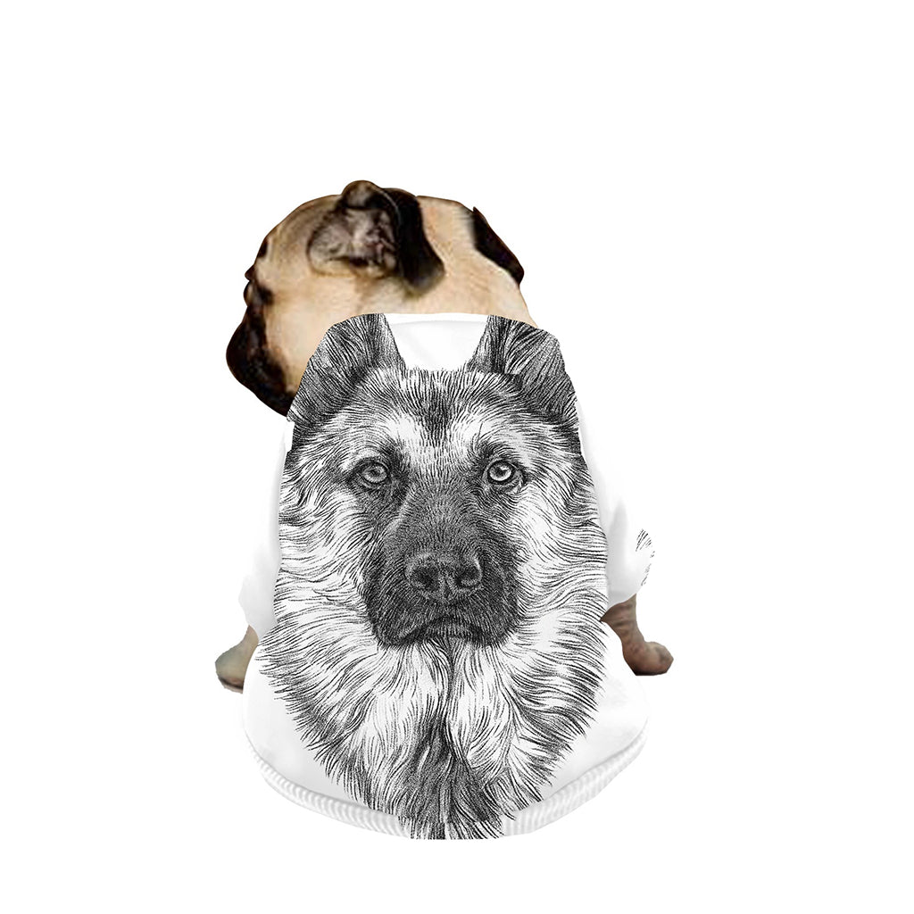 Black And White German Shepherd Print Dog Zip Up Jacket