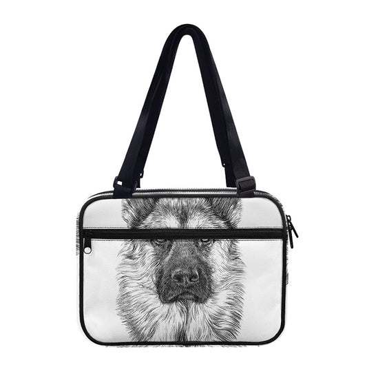 Black And White German Shepherd Print Double Strap Bible Bag