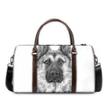 Black And White German Shepherd Print Duffel Bag