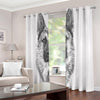 Black And White German Shepherd Print Extra Wide Grommet Curtains